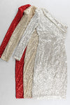 One-shoulder Sequin Beaded Mesh Dress - IULOVER