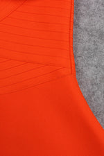 Red V-neck Off Shoulder Long Sleeve Bandage Dress - IULOVER
