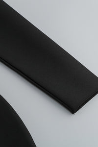 Minivestido ajustado de manga larga con ribete de diamantes de imitación en azul, negro y rojo