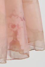 Rose Silk Printed Puffes Long Sleeve Dress