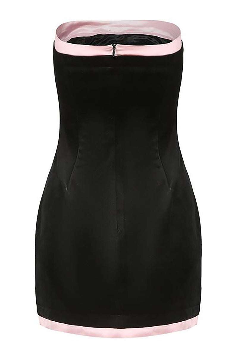 Black Sleeveless Backless Velvet Dress