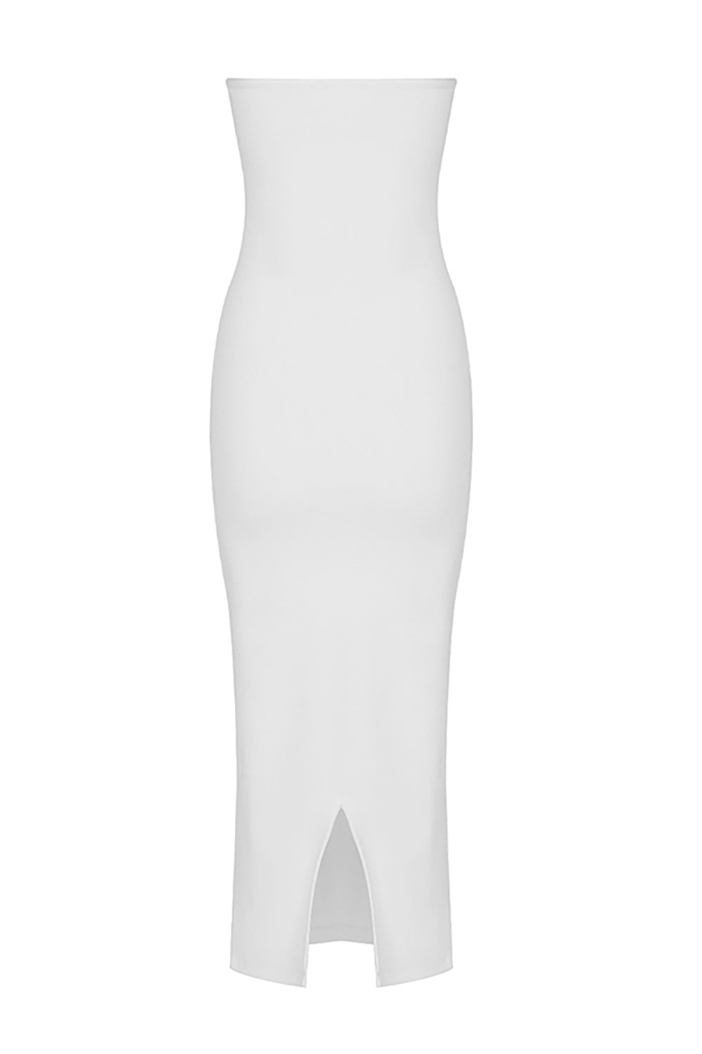 Vestido Bandage Bustier Sem Mangas em Ocre Preto Branco