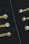 Black Buckle Button Embellished Bandage Jacket - iulover