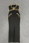 Runway Fashion Spaghetti Chain Maxi Bandage Dress - IULOVER