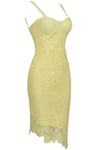 Spaghetti Strap Sleeveless Lace Stitching Irregular Bandage Dress - IULOVER