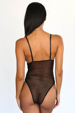 Black Lace up Backless Hollow Out Bodysuits - iulover