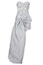 White Strapless Bow Ruffle Skinny Mini Dress
