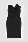 Strapless Designer Bow Tie Mini Bandage Dress In Black White
