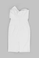 Strapless Designer Bow Tie Mini Bandage Dress In Black White
