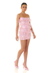 Strapless Sequins Shiny Glitter Dress In Pink