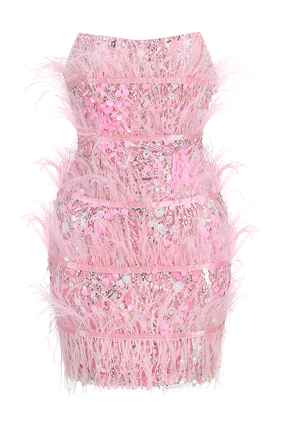 Hot Pink Skater Dress - Strapless Skater Dress - Glitter Dress - Lulus
