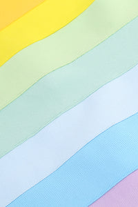 Vestido mini bandagem arco-íris com tiras