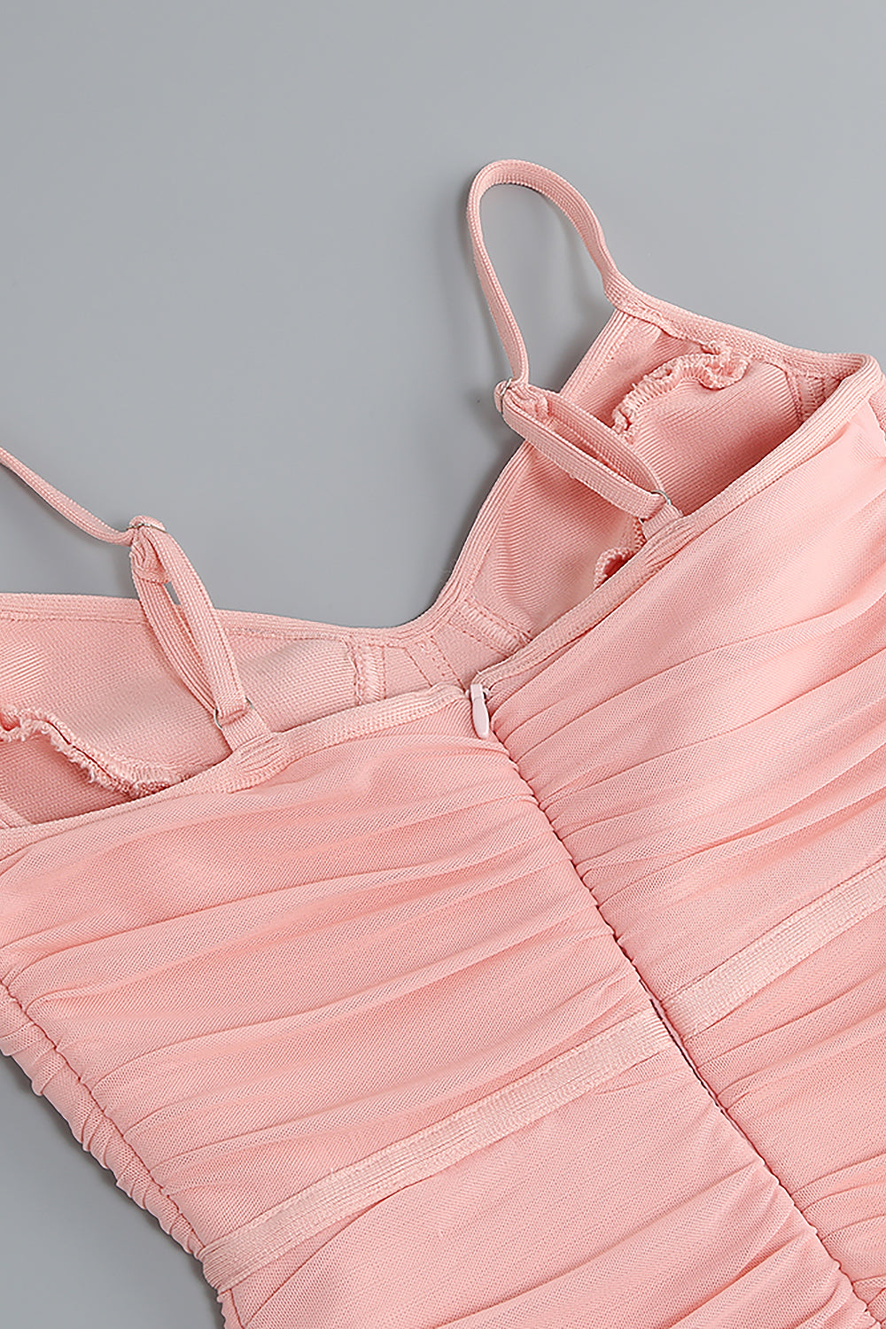 Strappy Ruched Mini Dress In Pink