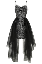 Strappy Sequin Mini Dress In Black