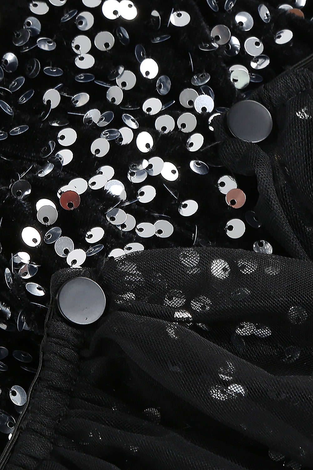 Minivestido de lentejuelas con tiras en negro