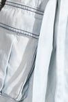 Two Piece Set Washed denim suit Long Shirt & High Waist Lace-up Skirt Set