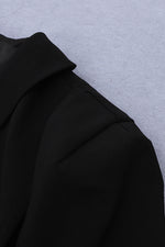 V Neck Cloak Black Bodycon Jumpsuit - IULOVER