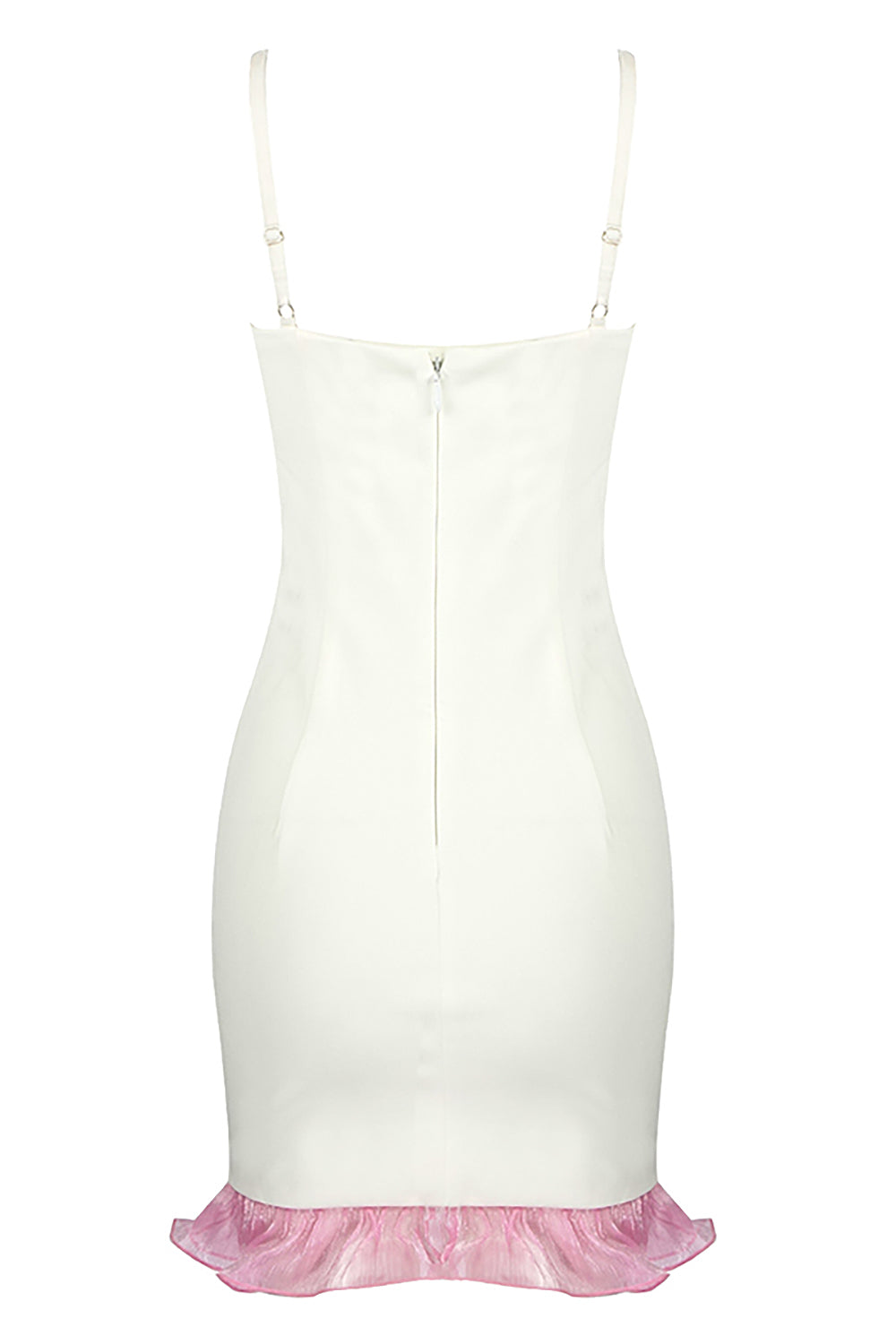 White Strappy Crystal Clam-Shell Bralets Mini Dress – IULOVER