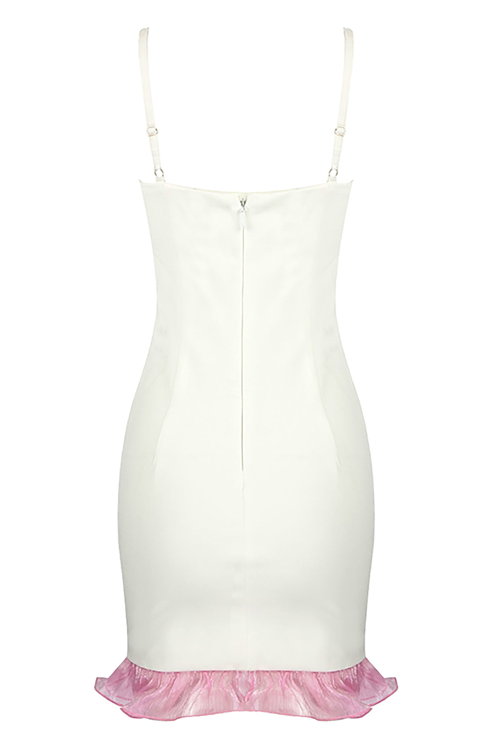 Mini vestido branco com tiras de cristal Clam-Shell Bralets