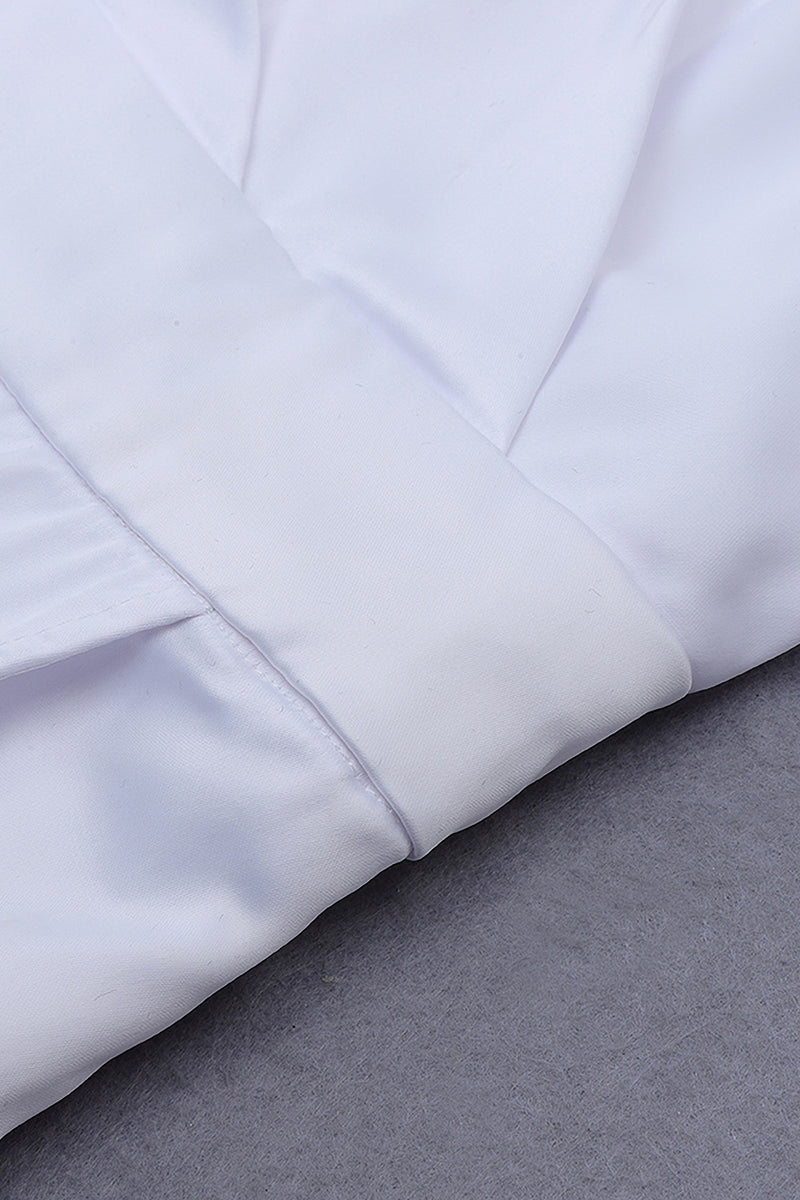 White One-Shoulder Split Maxi Dress - IULOVER