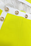 Yellow Bandage Two Piece Set Short Tank Top & High Waist Button Shorts