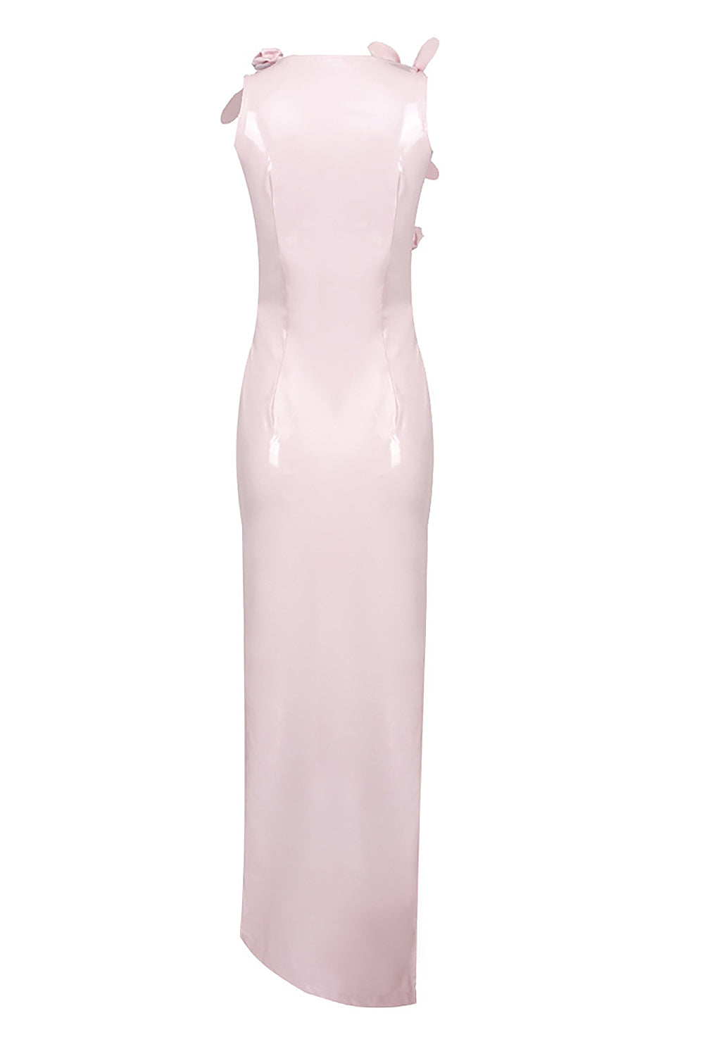kylie Jenner Glam with Edgy Skintight Latex Gown In White Pink
